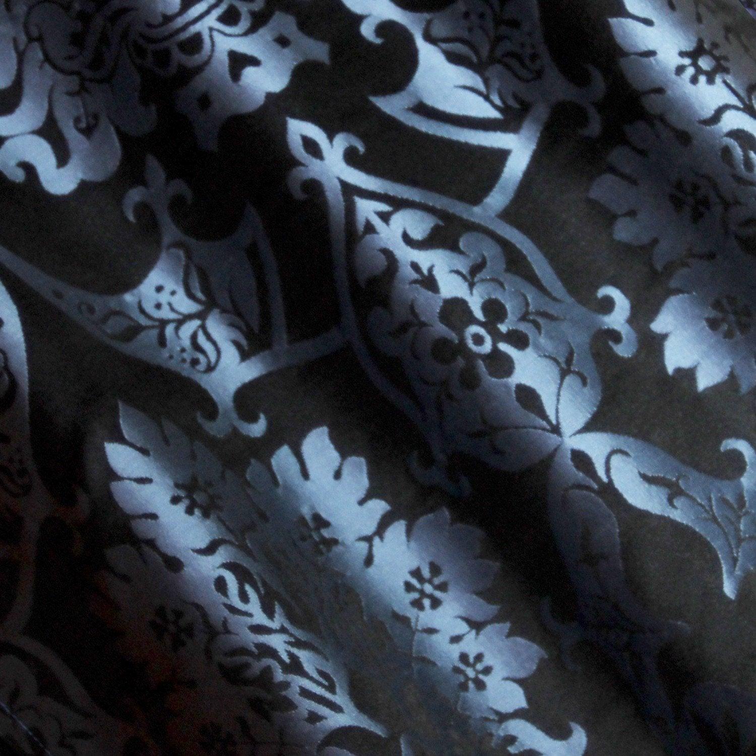 Gothic Silk Damask - Bellini Blue & Black - Watts & Co. (international)