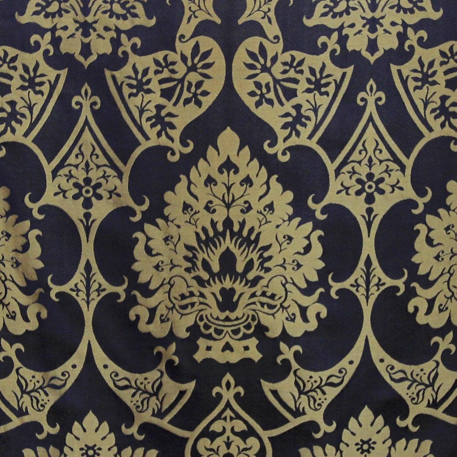 Gothic Silk Damask - Black & Gold - Watts & Co. (international)