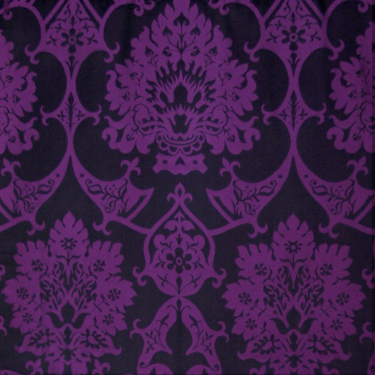 Gothic Silk Damask - Black & Royal Purple - Watts & Co. (international)