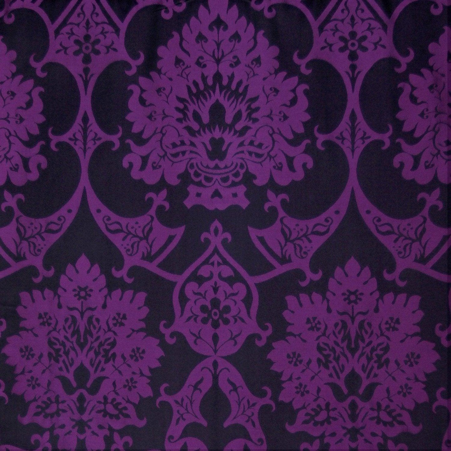 Gothic Silk Damask - Black & Royal Purple - Watts & Co. (international)