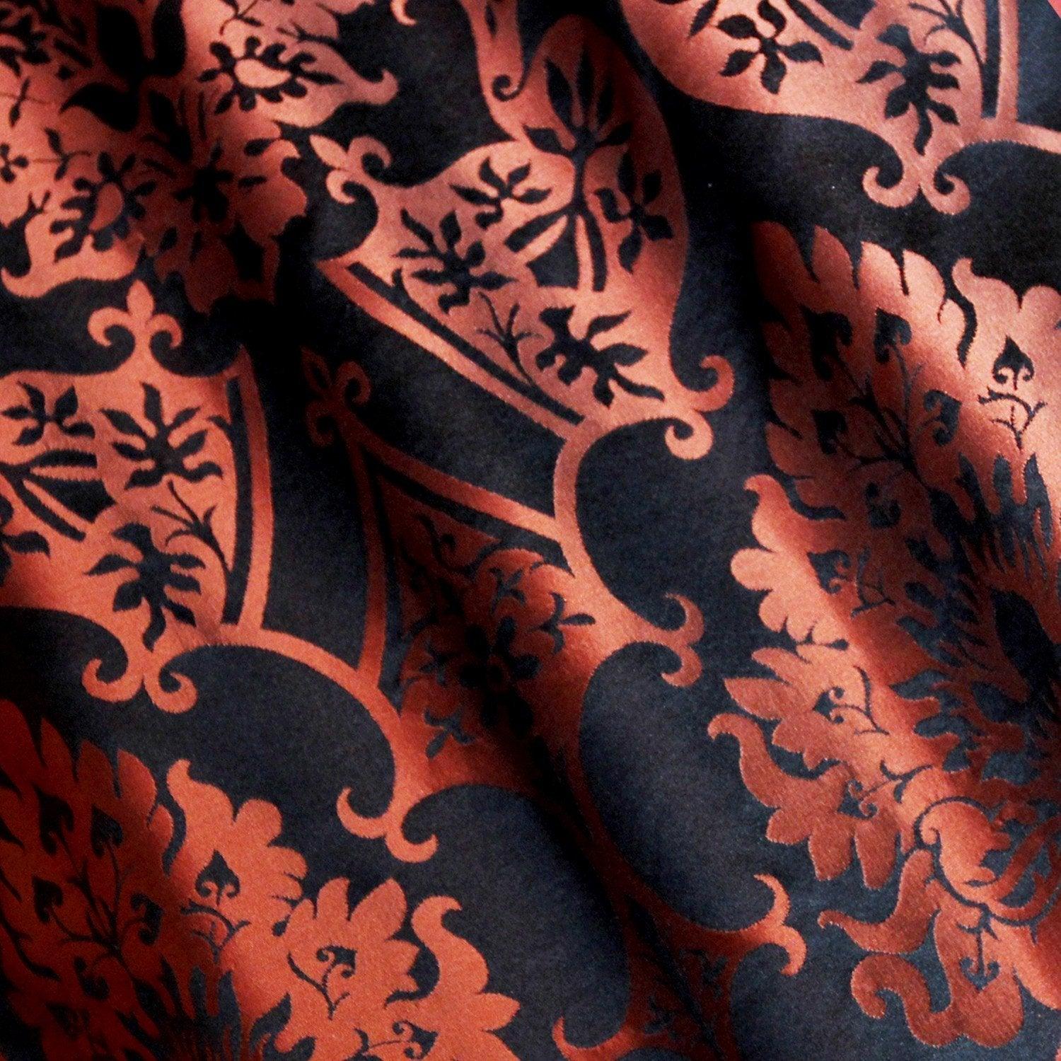 Gothic Silk Damask - Black & Sarum Red - Watts & Co. (international)