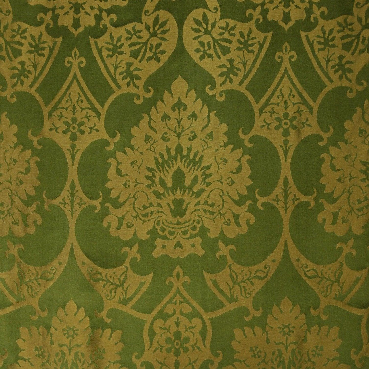 Gothic Silk Damask - Green & Gold - Watts & Co. (international)