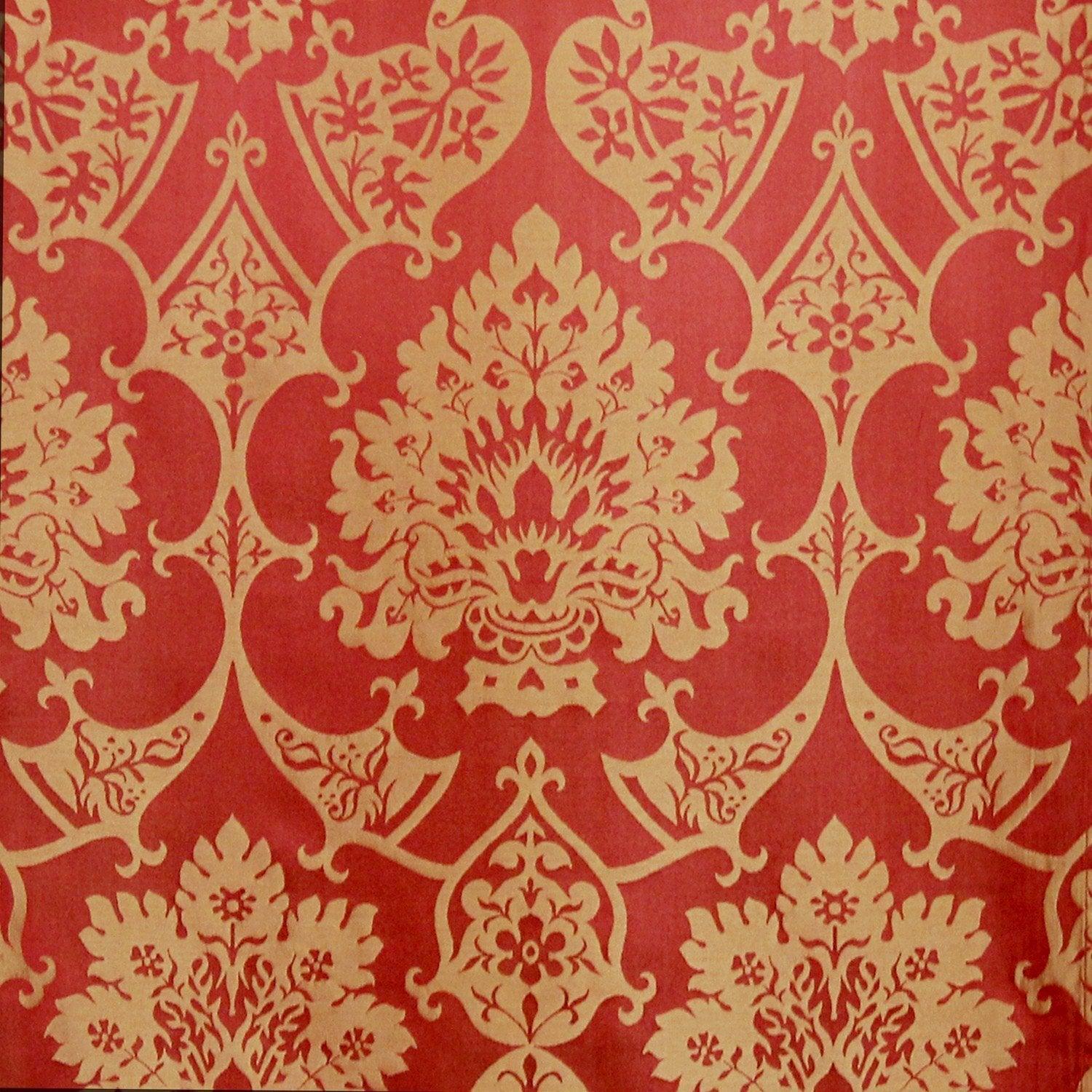 Gothic Silk Damask - Sarum Red & Gold - Watts & Co. (international)