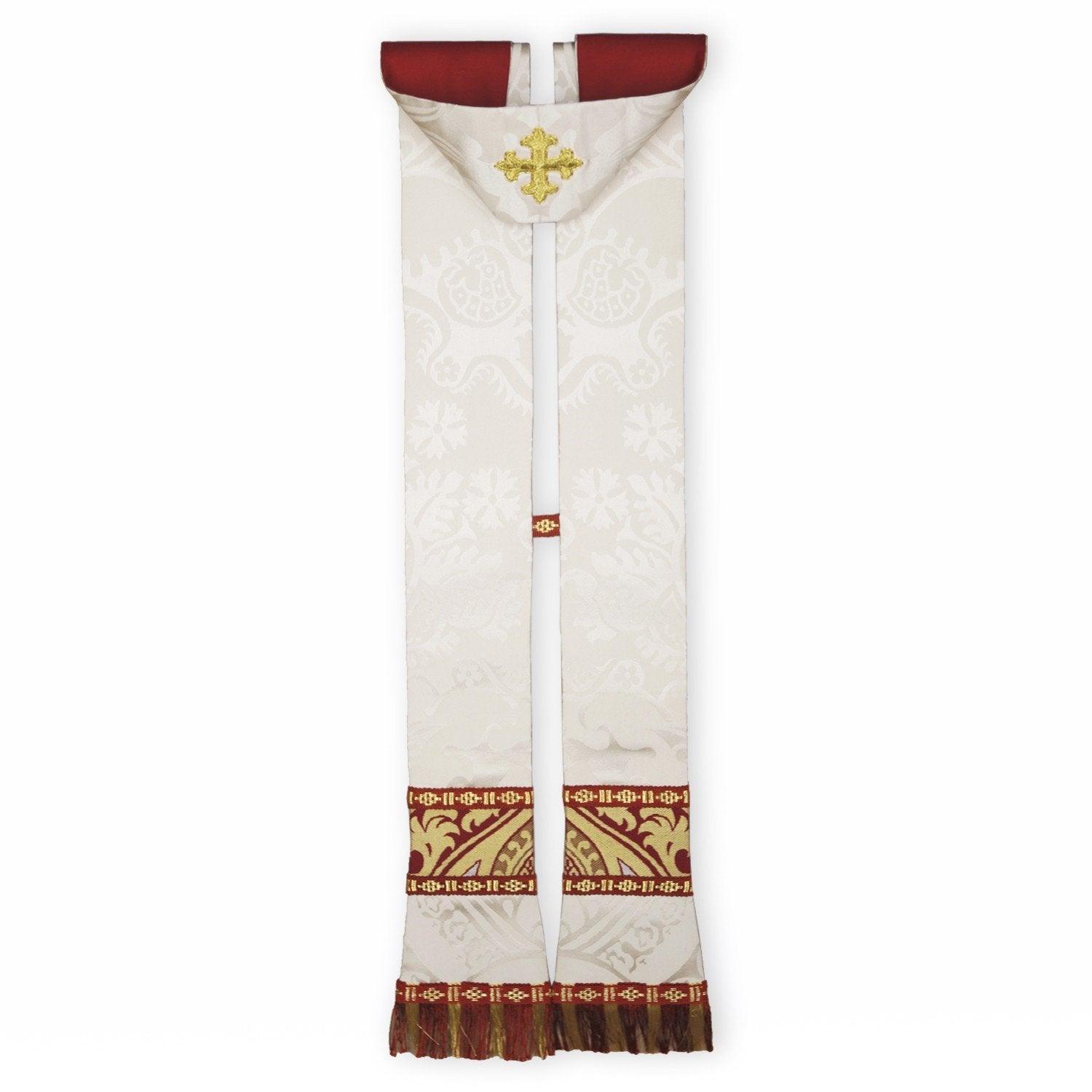 Gothic Stole in Cream Comper Cathedral Silk Damask - Watts & Co. (international)