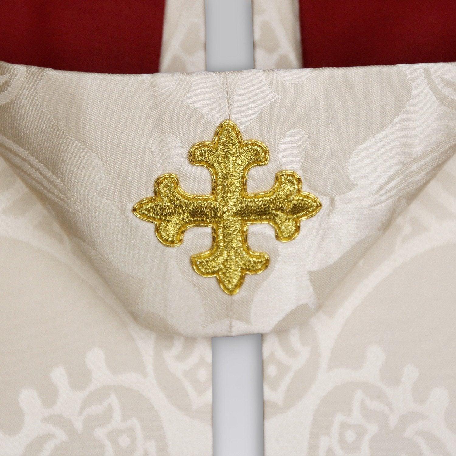 Gothic Stole in Cream Comper Cathedral Silk Damask - Watts & Co. (international)