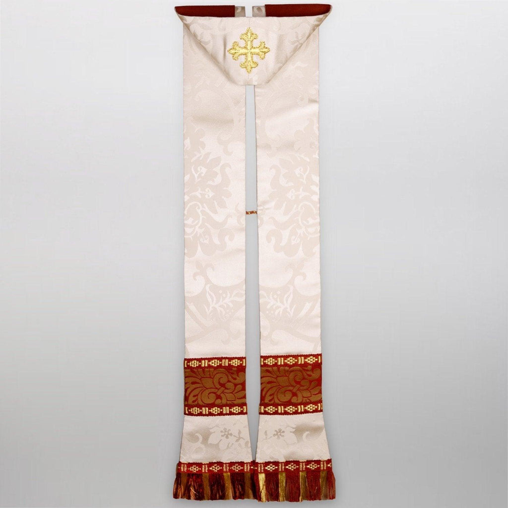 Gothic Stole in Cream Gothic Silk Damask - Watts & Co. (international)