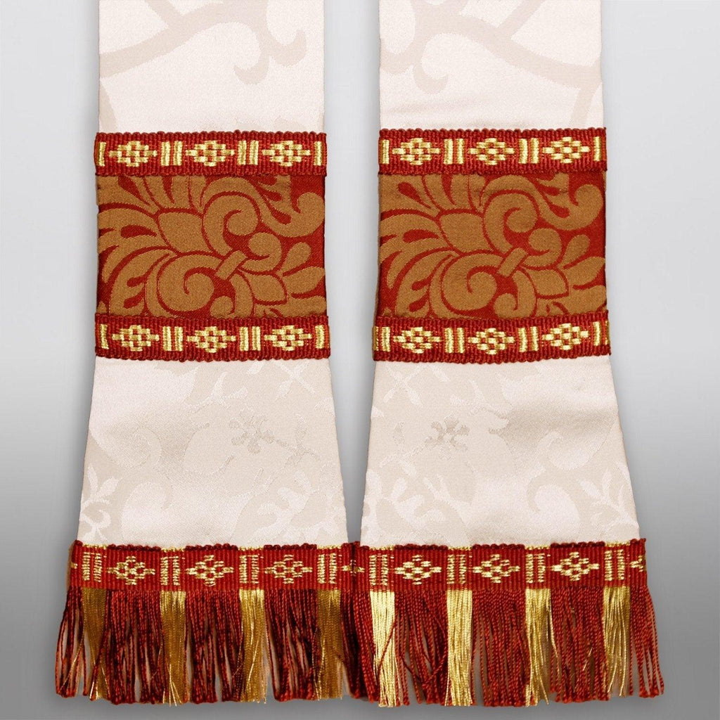 Gothic Stole in Cream Gothic Silk Damask - Watts & Co. (international)