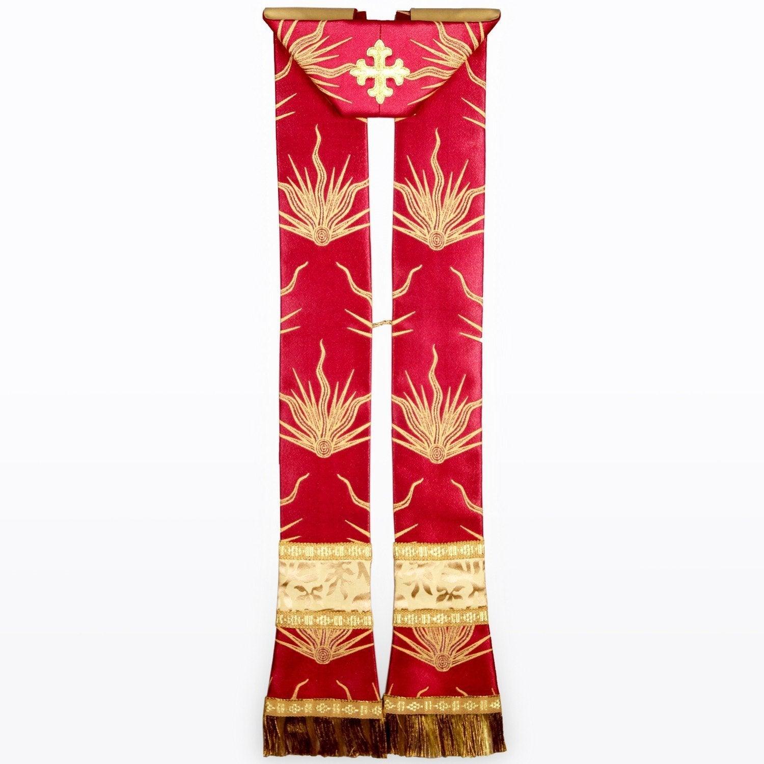 Gothic Stole in Red Pentecost Brocade - Watts & Co. (international)