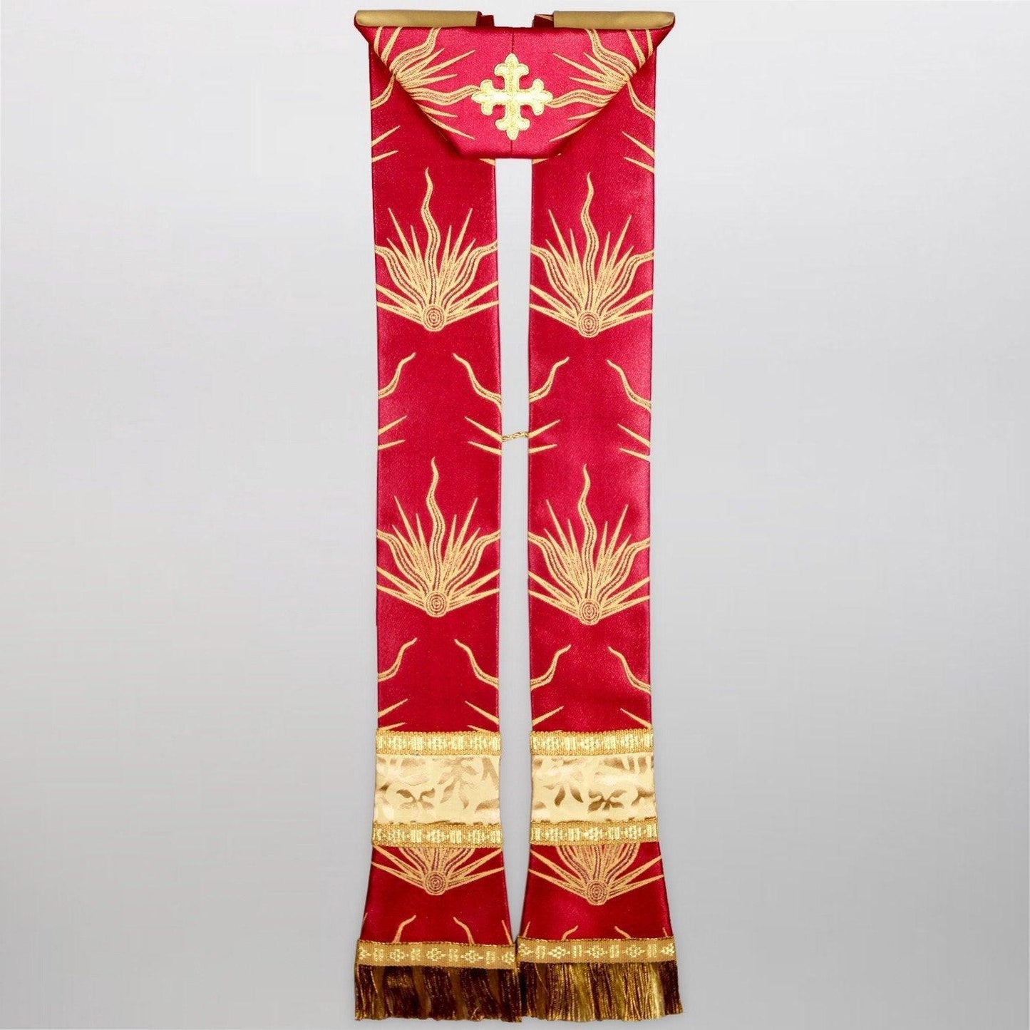 Gothic Stole in Red Pentecost Brocade - Watts & Co. (international)