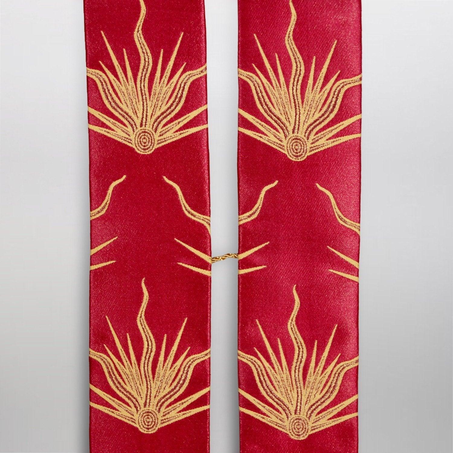 Gothic Stole in Red Pentecost Brocade - Watts & Co. (international)
