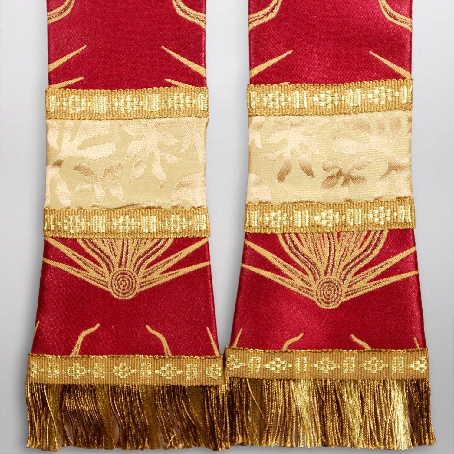 Gothic Stole in Red Pentecost Brocade - Watts & Co. (international)