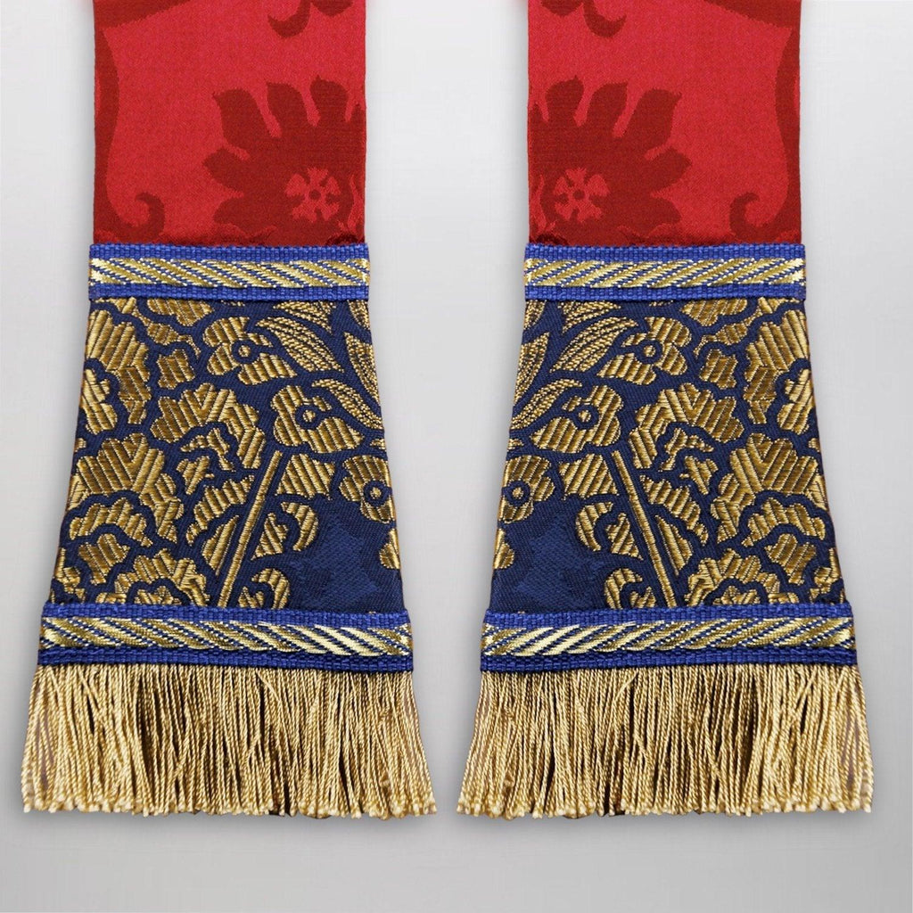 Gothic Stole in Sarum Red Gothic Silk Damask - Watts & Co. (international)