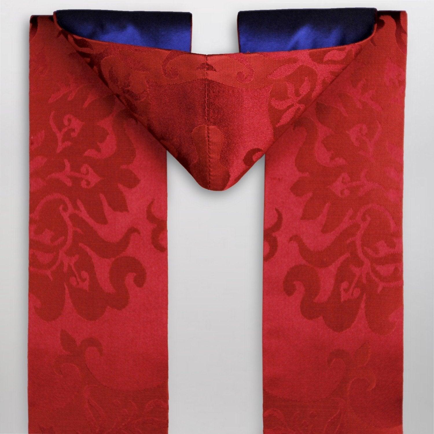 Gothic Stole in Sarum Red Gothic Silk Damask - Watts & Co. (international)