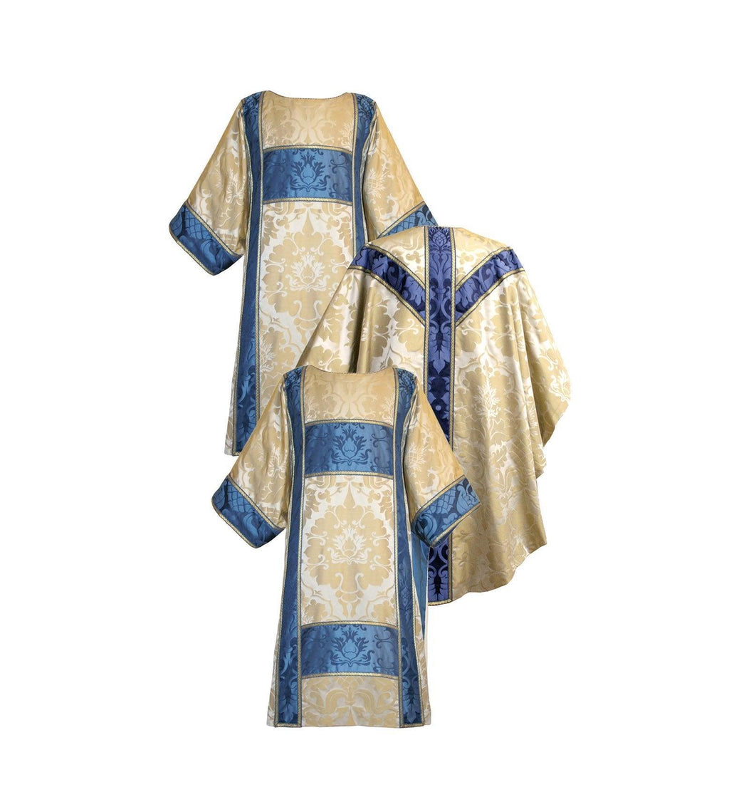 Gothic Style High Mass Set - Watts Oyster Bellini silk damask - Watts & Co. (international)