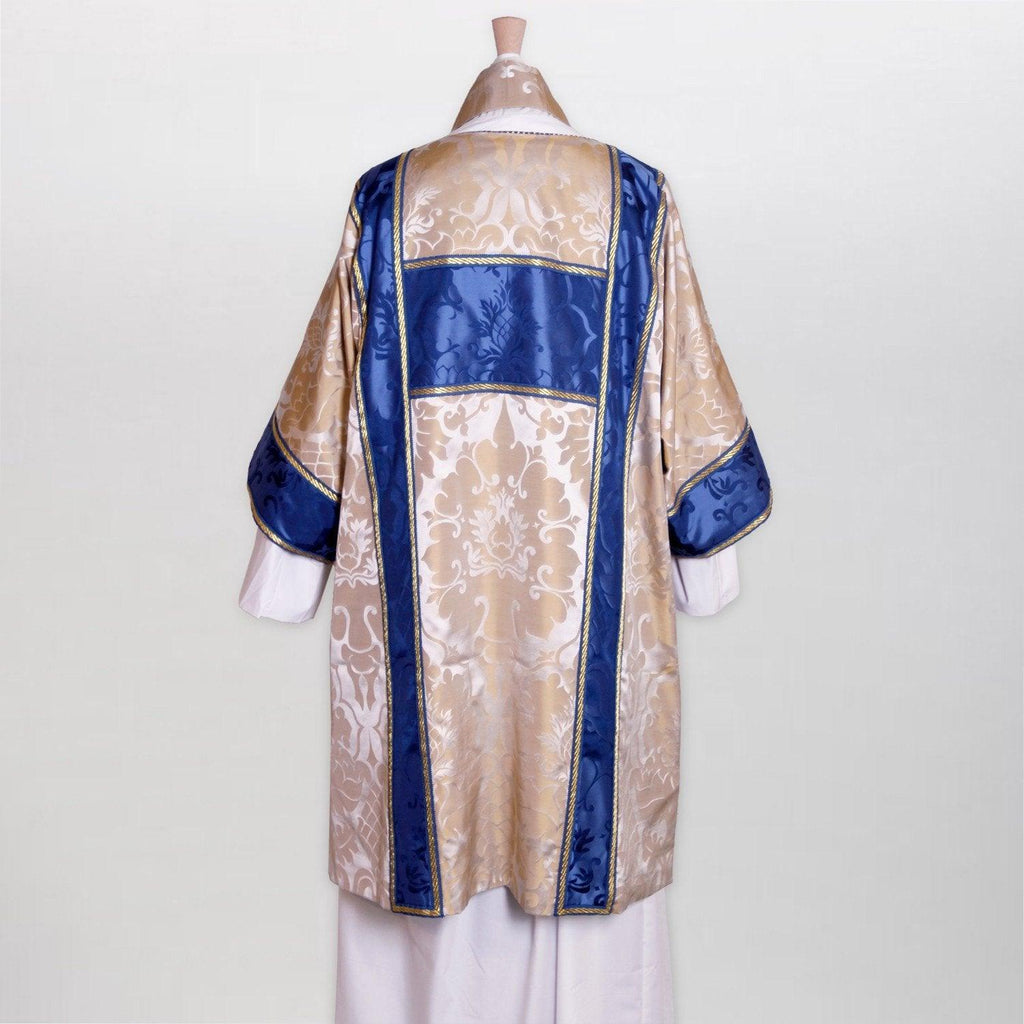Gothic Tunicle in Oyster Bellini with Blue Bellini Orphreys - Watts & Co. (international)