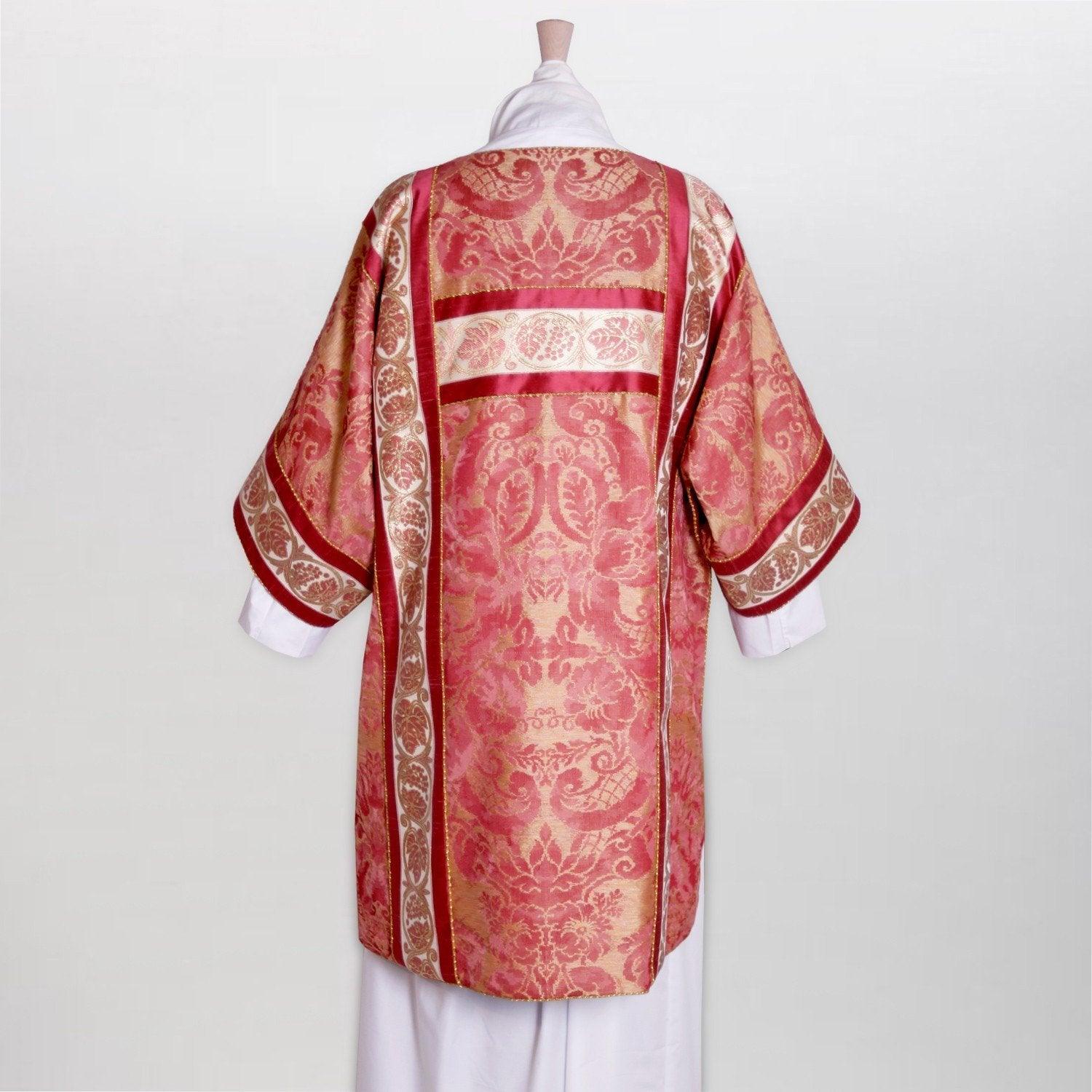 Gothic Tunicle in Rose Venice with Rose Vine Orphreys - Watts & Co. (international)