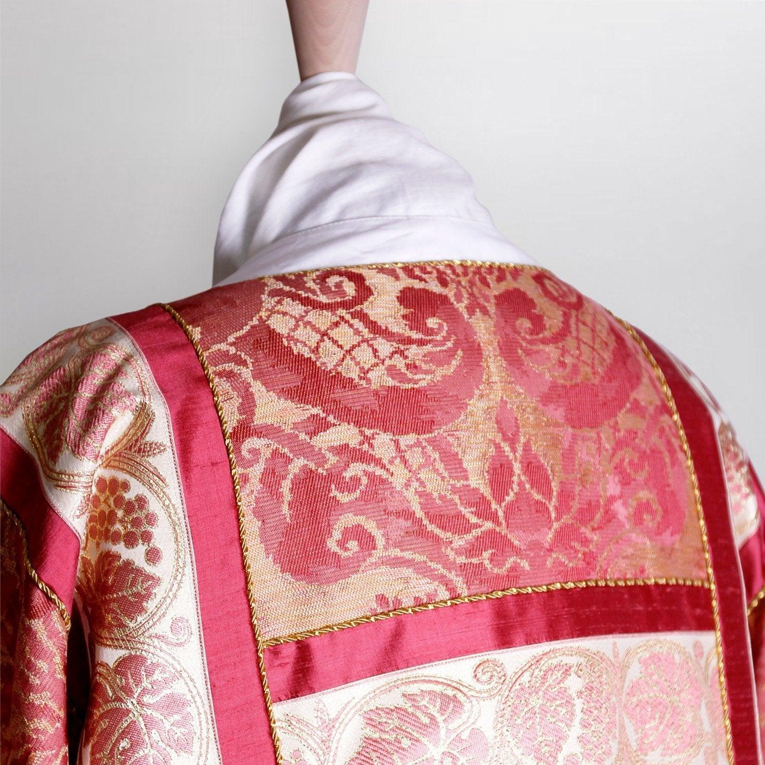 Gothic Tunicle in Rose Venice with Rose Vine Orphreys - Watts & Co. (international)