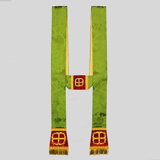 Green Gothic Stole with Bodley Crosses - Watts & Co.