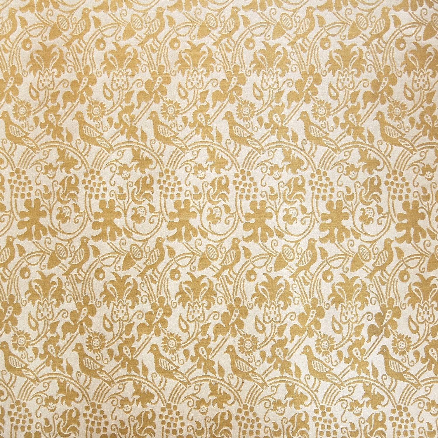 Hilliard Silk Damask - Oyster & Old Gold - Watts & Co. (international)