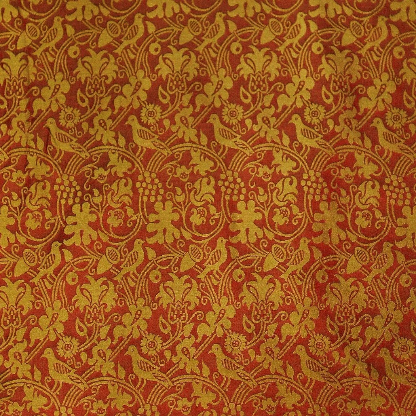 Hilliard Silk Damask - Sarum Red/Gold - Watts & Co.