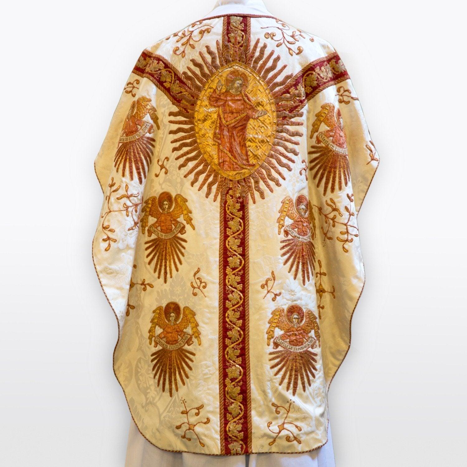 Historic Embroidered Chasuble in Cream Gothic - Watts & Co. (international)
