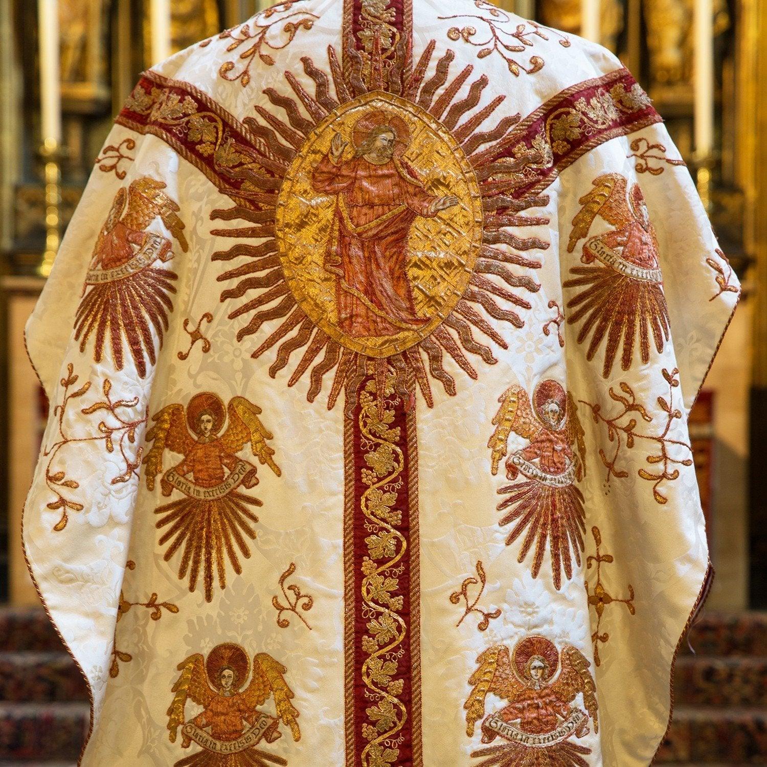 Historic Embroidered Chasuble in Cream Gothic - Watts & Co. (international)