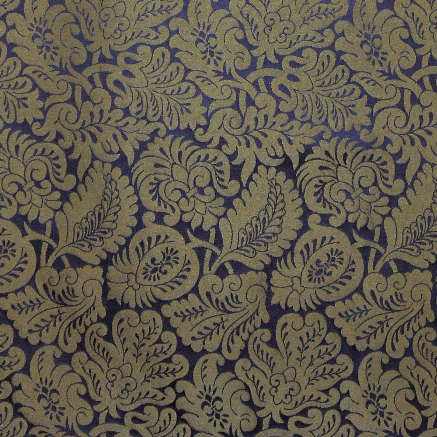 Holbein Silk Damask - Canterbury Blue & Gold - Watts & Co. (international)