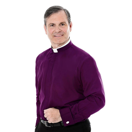 Men's Tonsure Clergy Shirt - Purple - Watts & Co.