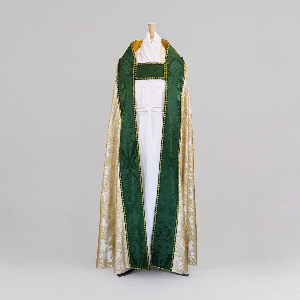 Minster Cope in Oyster 'Shrewsbury' with Pelican Embroidery - Watts & Co.