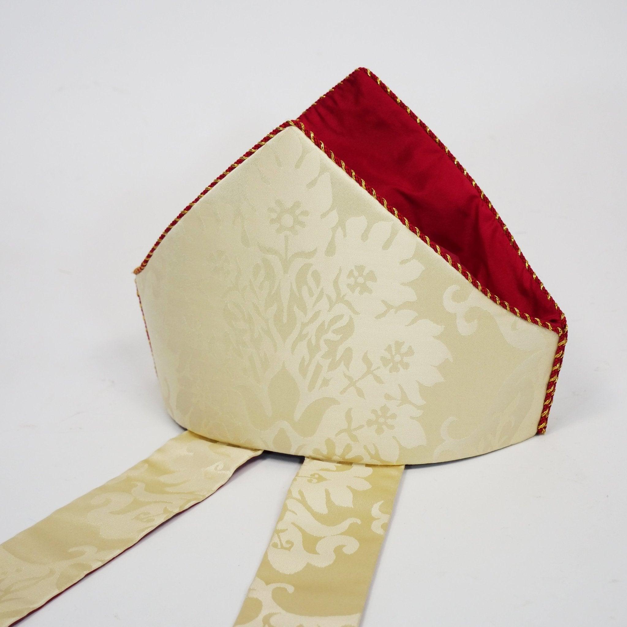 Old English Mitre in Cream 'Gothic' Silk - Watts & Co.