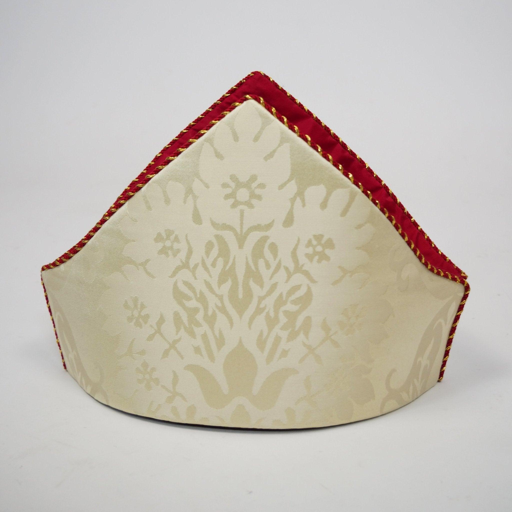 Old English Mitre in Cream 'Gothic' Silk - Watts & Co.