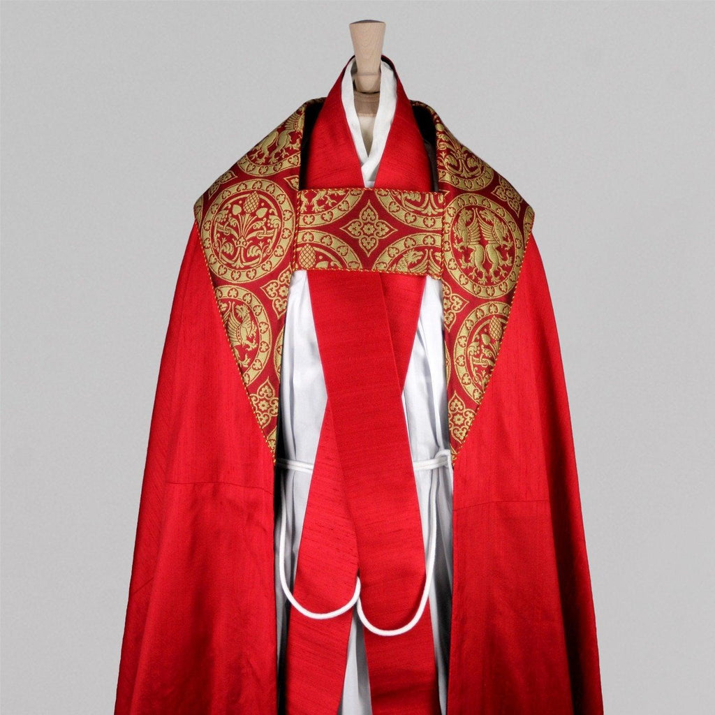 Portsmouth Cope in Tartan Red Orissa Silk - Watts & Co.