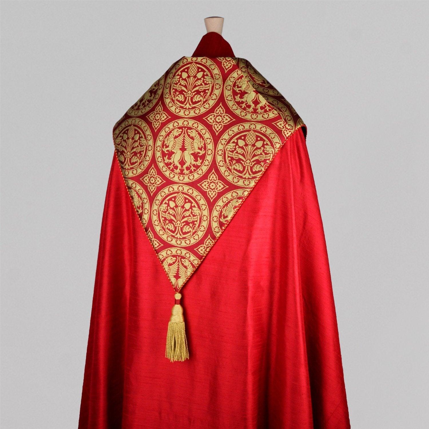 Portsmouth Cope in Tartan Red Orissa Silk - Watts & Co.