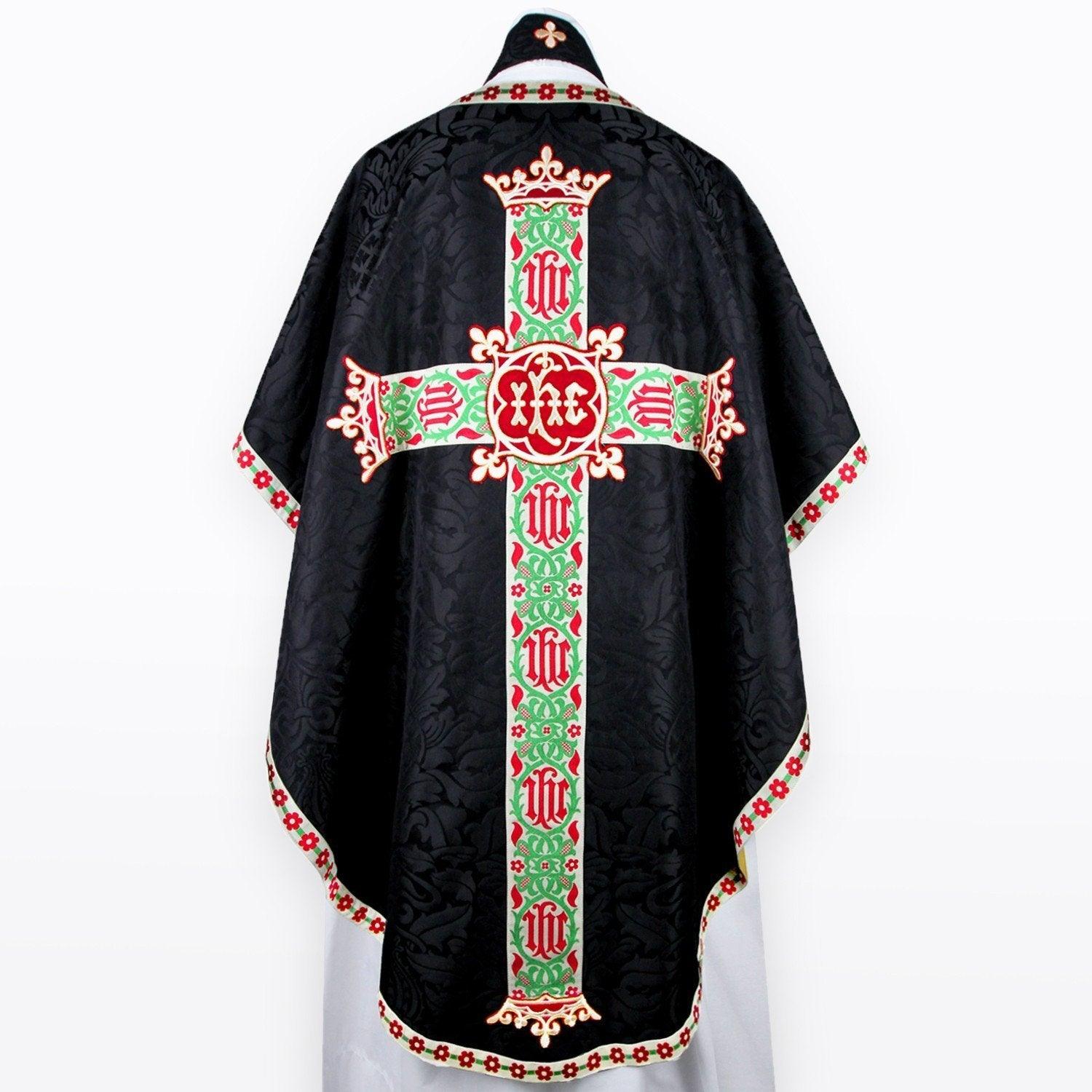 Pugin Chasuble in Black Fairford - Watts & Co. (international)