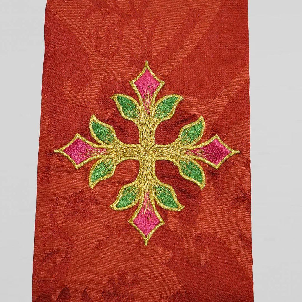 Red Tufton Stole in Gothic Silk - Watts & Co.