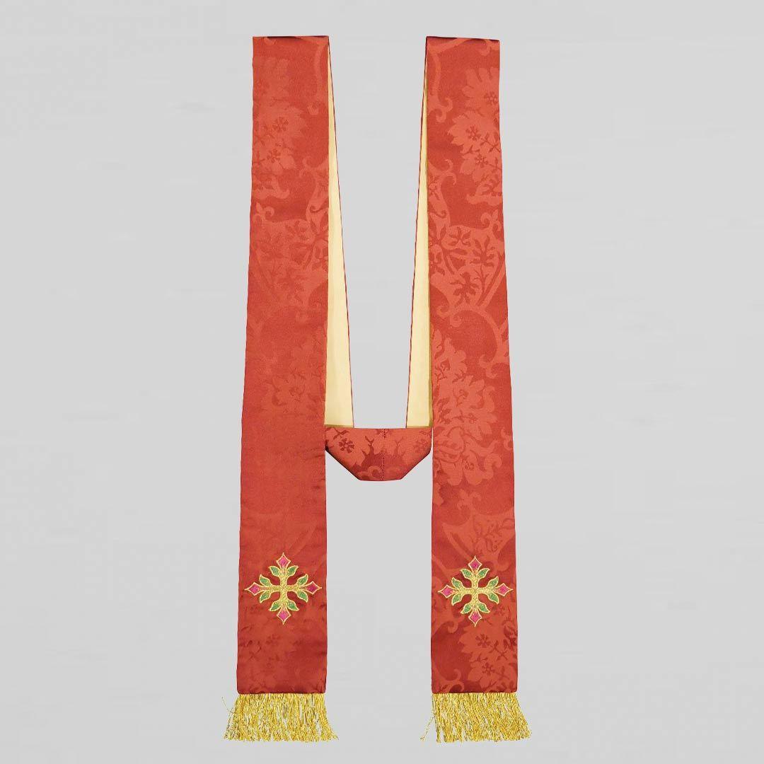 Red Tufton Stole in Gothic Silk - Watts & Co.