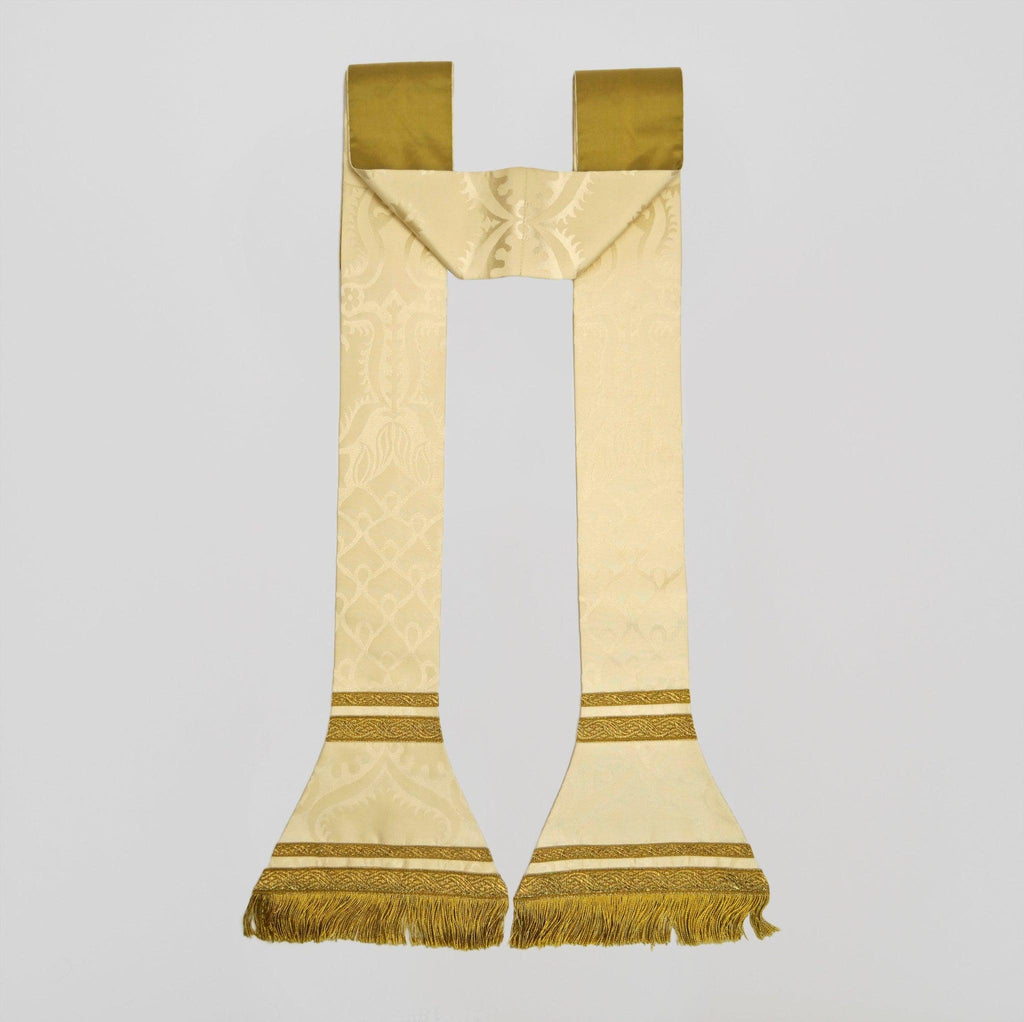 Roman Stole in Cream 'Comper Cathedral' with Outline Orphreys - Watts & Co.