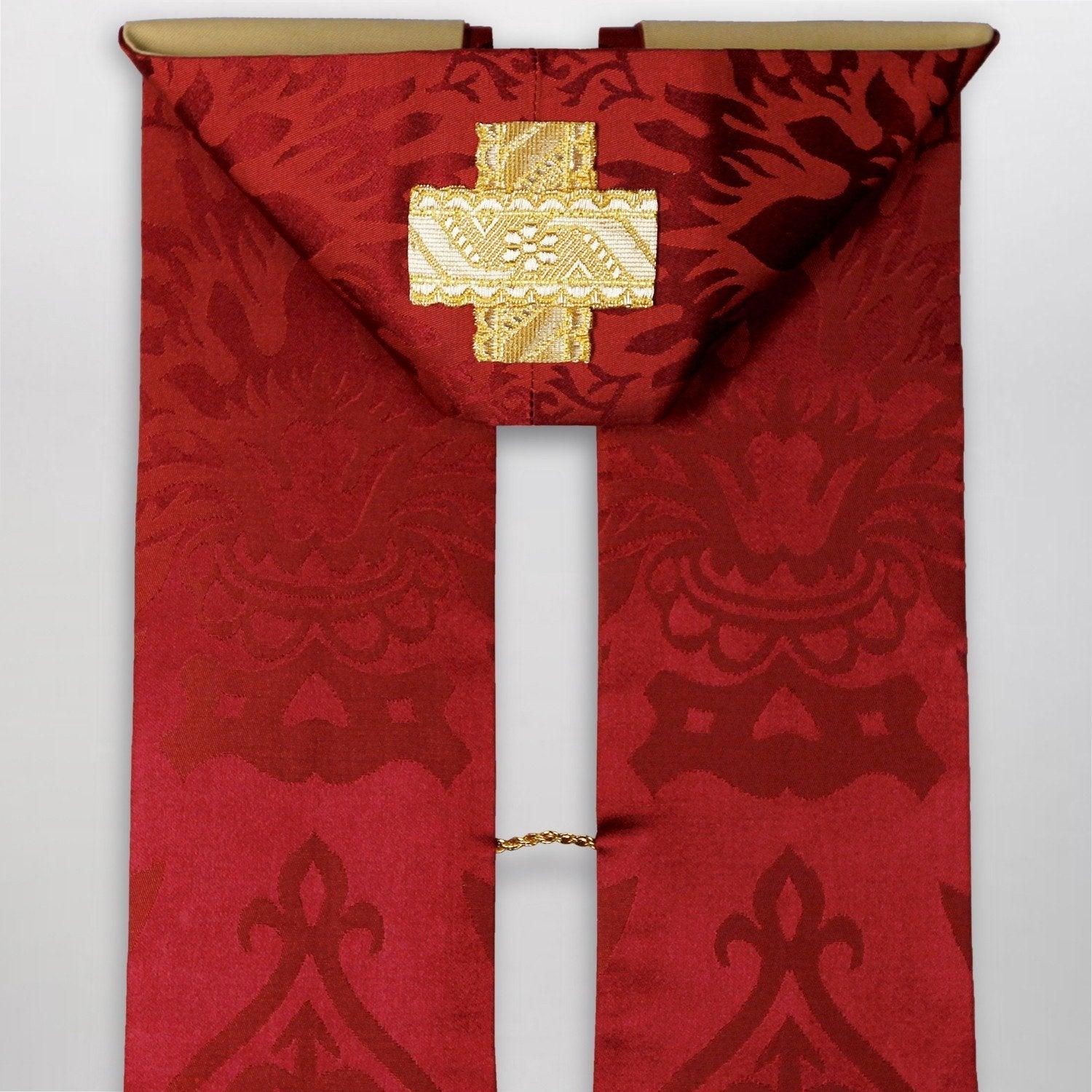 Roman style Stole in Sarum Red Gothic silk - Watts & Co. (international)