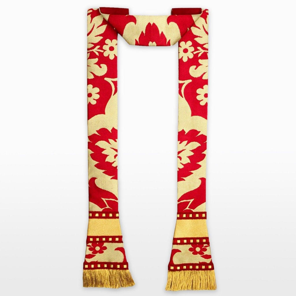 Sarum Stole in Red Van Der Weyden Silk Brocade - Watts & Co. (international)