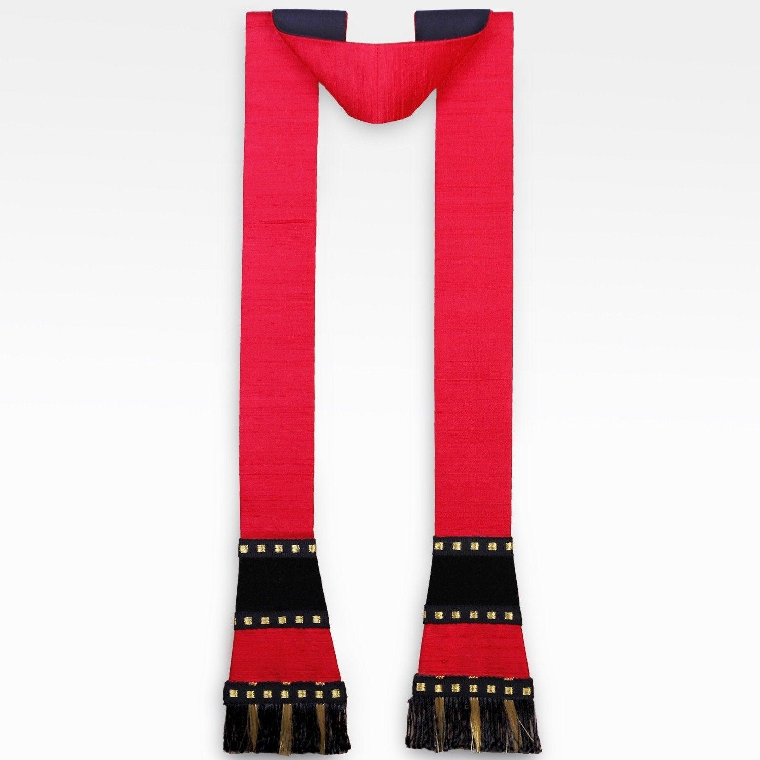 Sarum Stole in Tartan Red Dupion Silk - Watts & Co. (international)