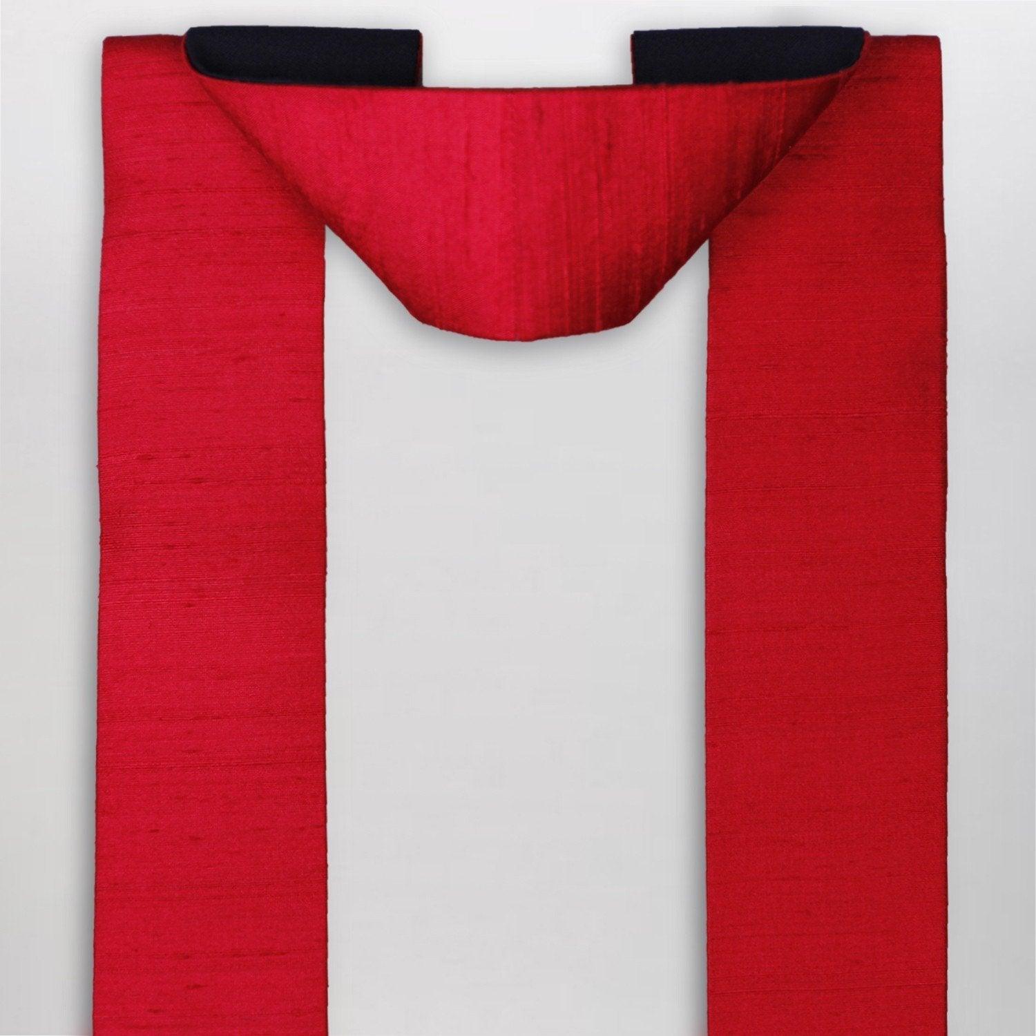 Sarum Stole in Tartan Red Dupion Silk - Watts & Co. (international)