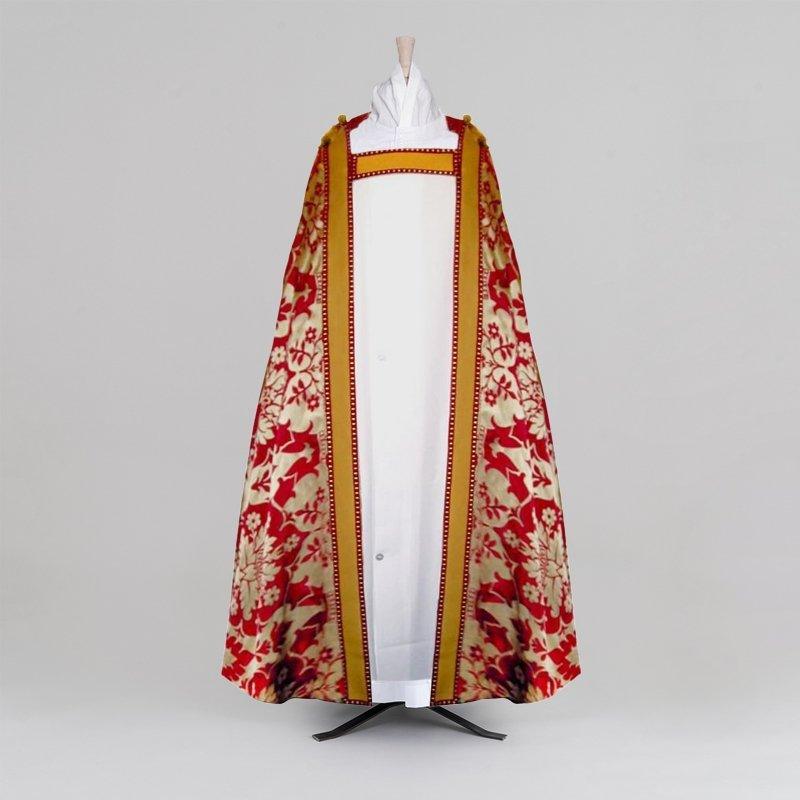 Sarum Style Cathedral Cope in Red Van der Weyden - Watts & Co.