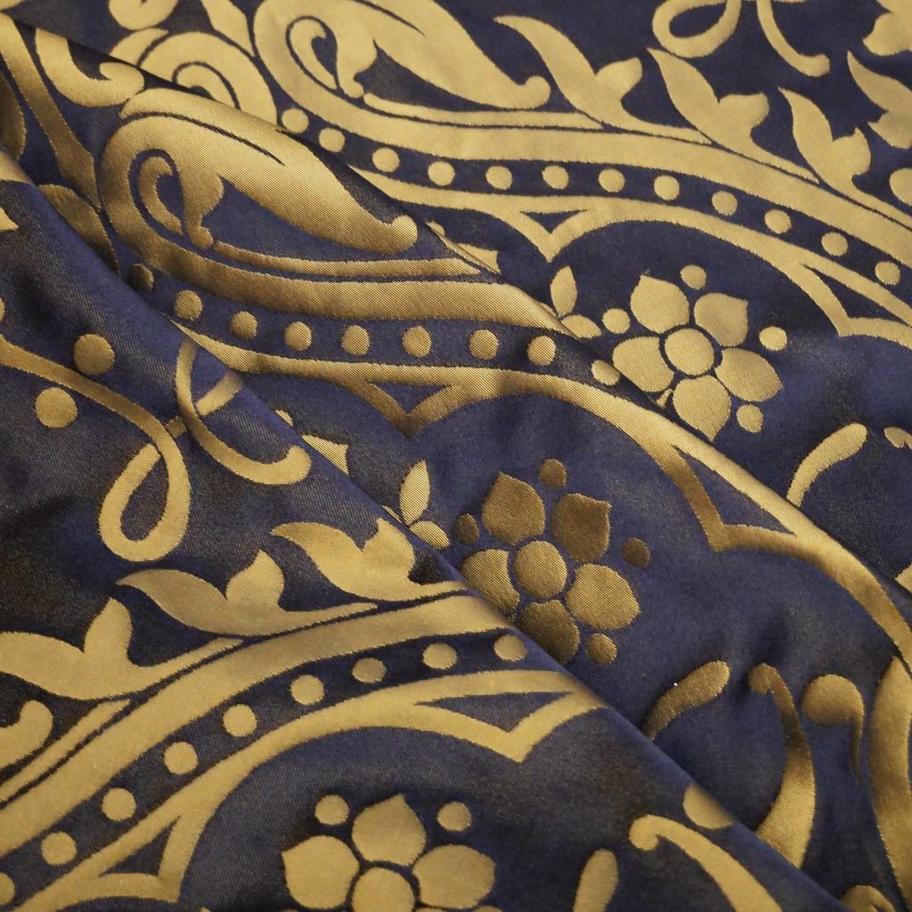 Shrewsbury Silk Damask - Black & Gold - Watts & Co.