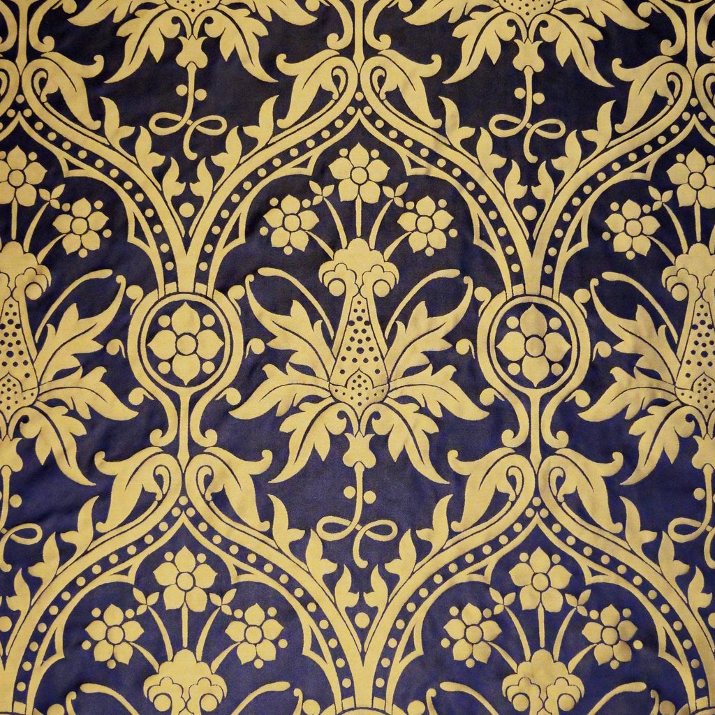 Shrewsbury Silk Damask - Black & Gold - Watts & Co.