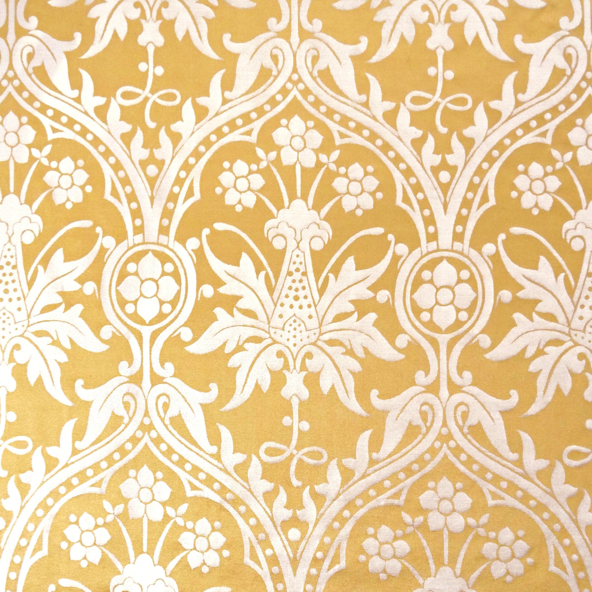 Shrewsbury Silk Damask - Gold & Cream - Watts & Co.