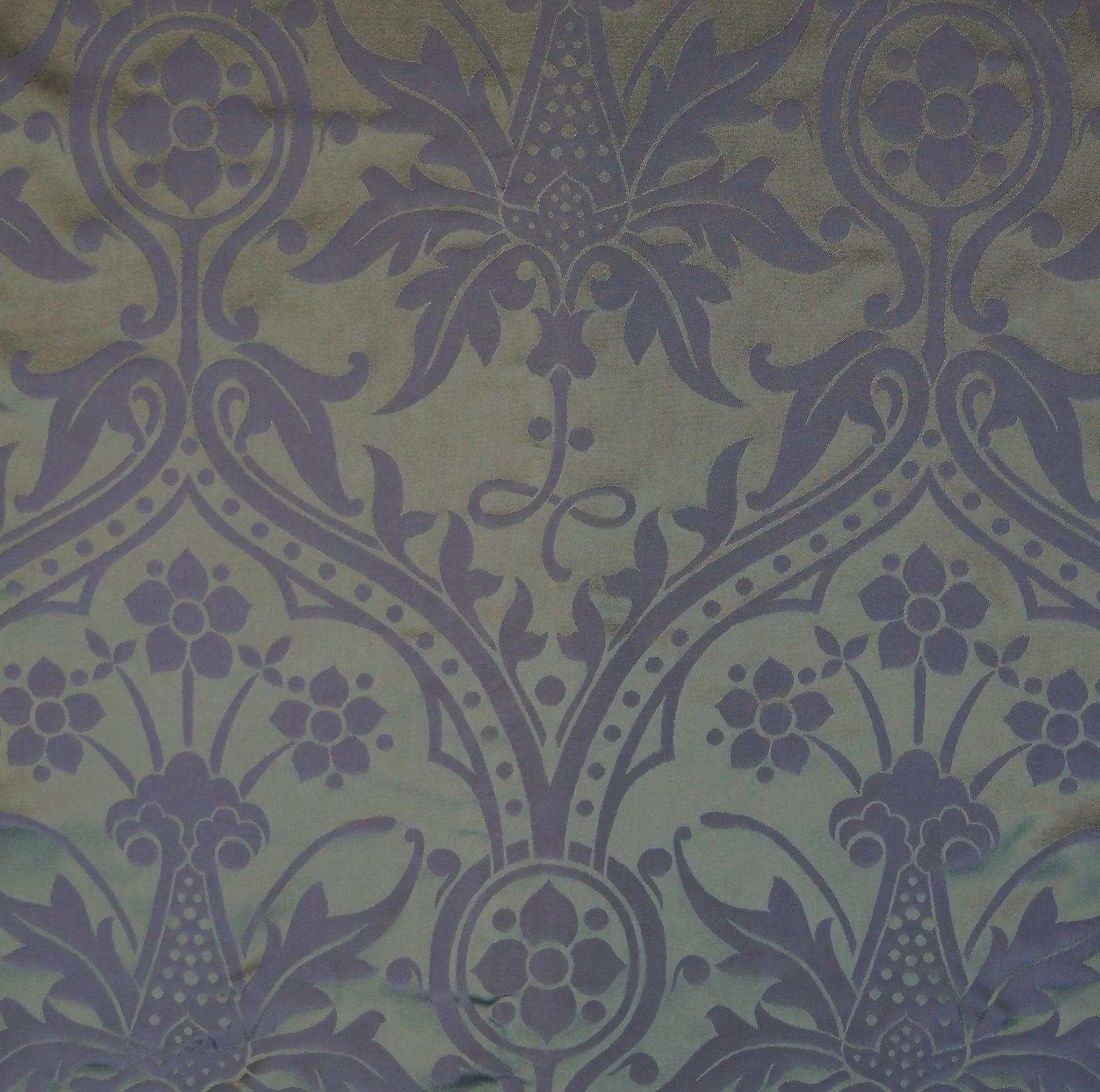 Shrewsbury Silk Damask - Sarum Indigo - Watts & Co.