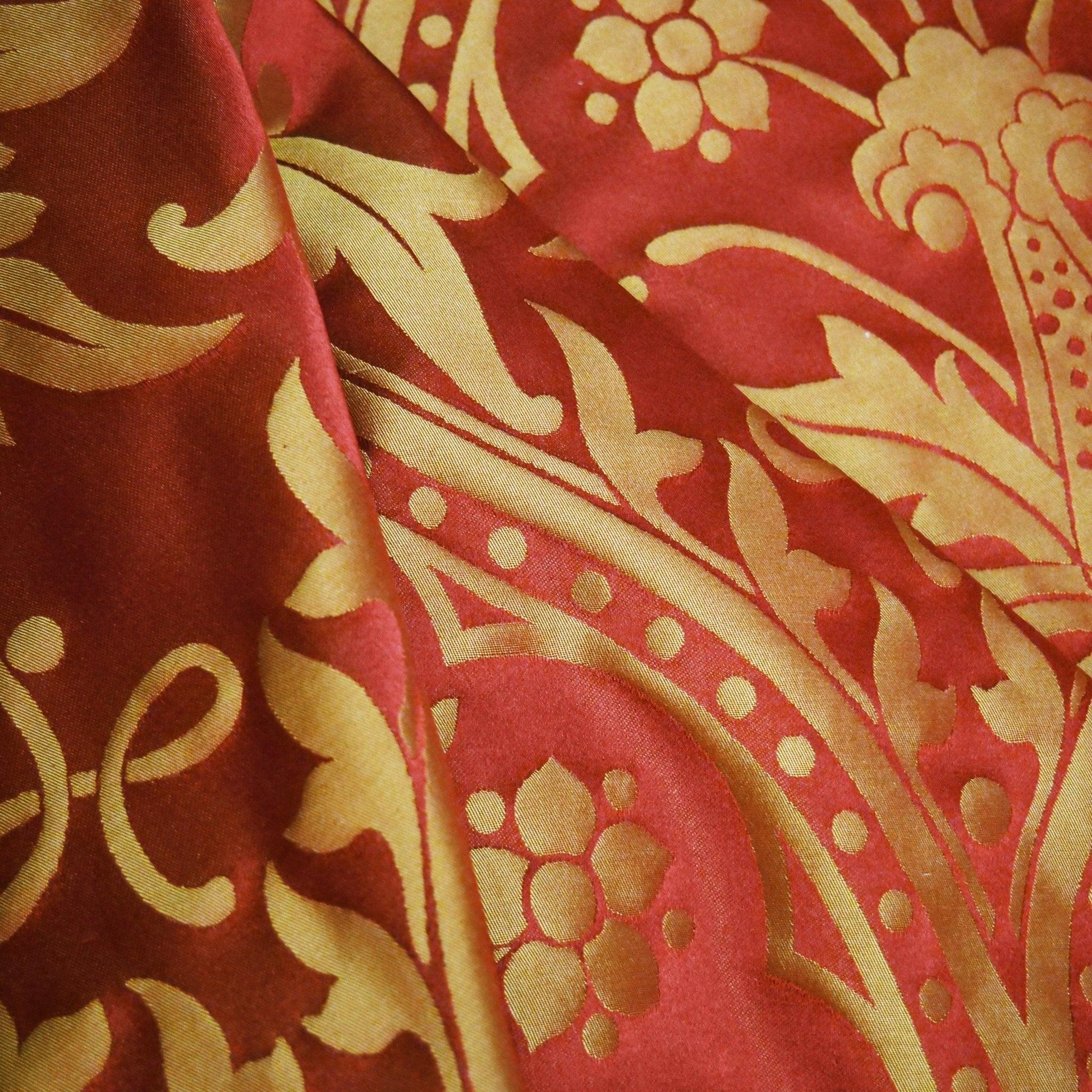 Shrewsbury Silk Damask - Sarum Red & Gold - Watts & Co.