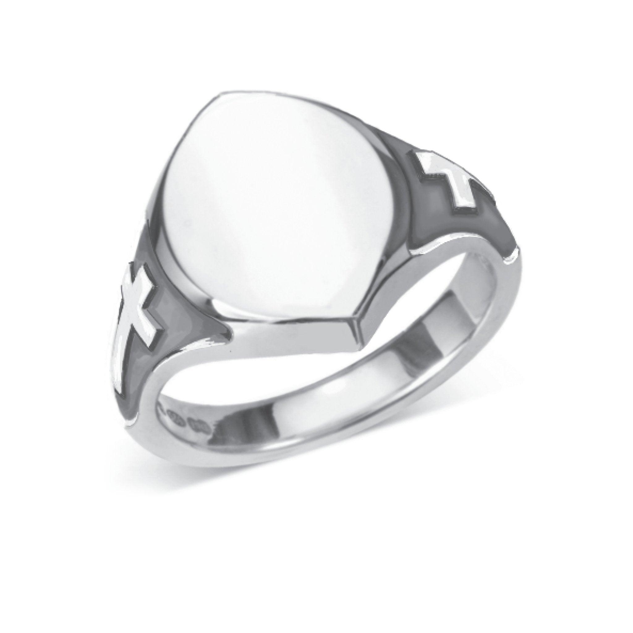Silver ring with cross engraved 2025