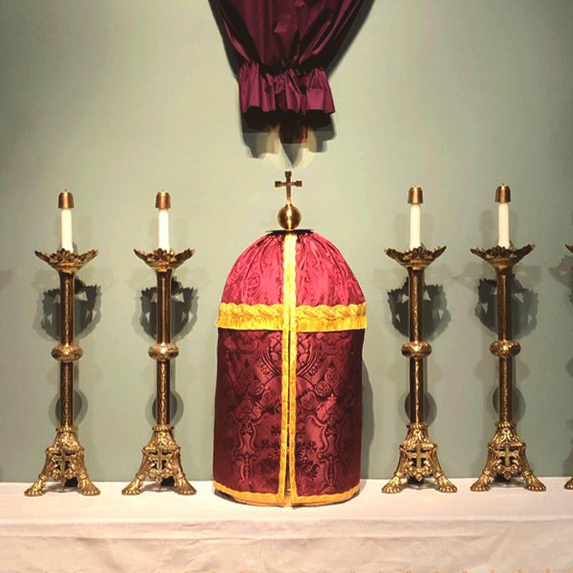 Tabernacle Veil in Comper Purple 'Comper Cathedral' Silk Damask - Watts & Co.