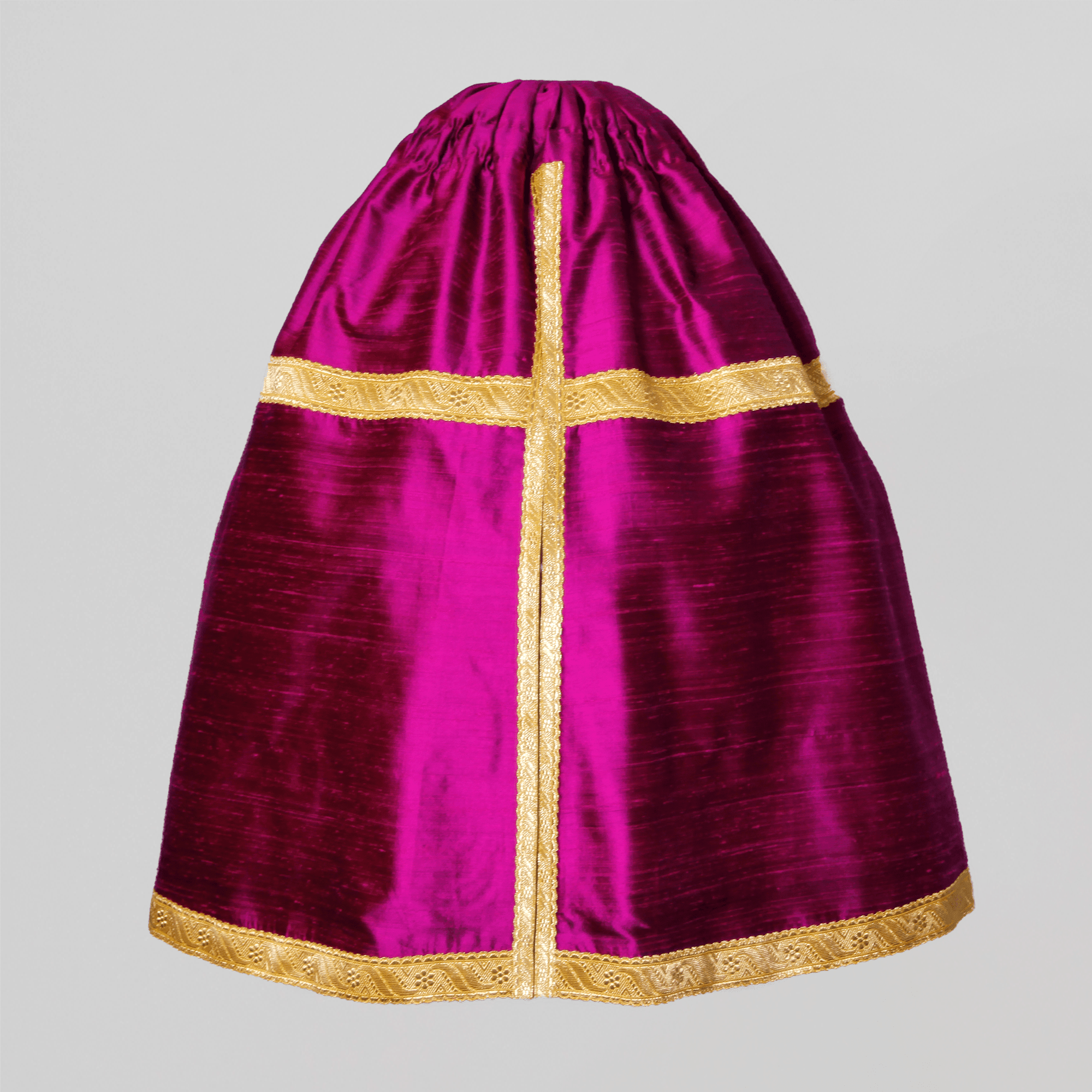 Tabernacle Veil in Rose 'Dupion' Silk - Watts & Co.